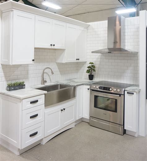 stainless steel farmhouse sink with white cabinets|rustic vintage white kitchen cabinets.